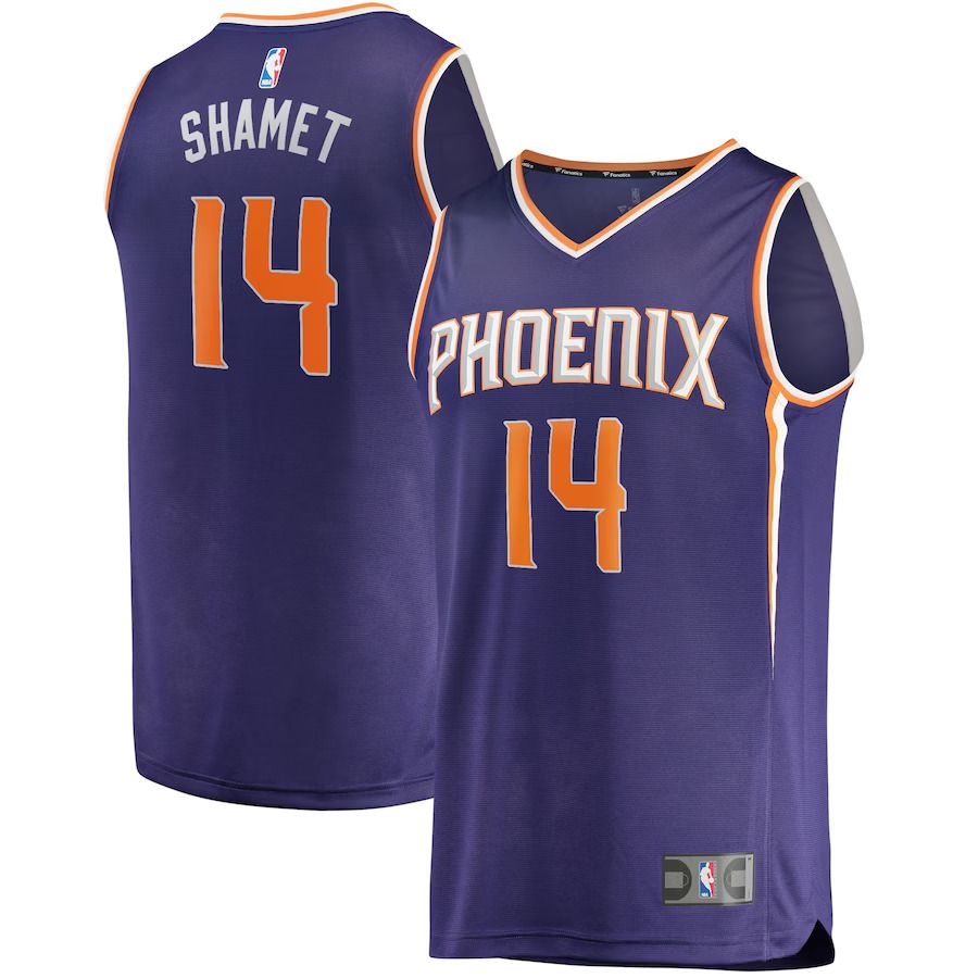 Men Phoenix Suns #14 Landry Shamet Fanatics Branded Purple Icon Edition Fast Break Replica NBA Jersey